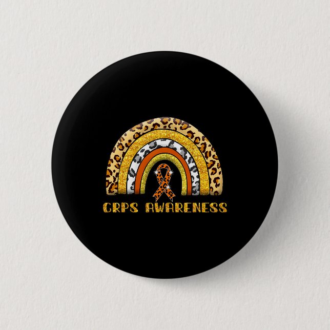 Leopard Rainbow Crps Warrior  2 Inch Round Button (Front)