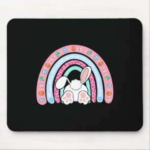 Leopard Rainbow Easter Bunny Rabbit Happy Easter T Mouse Pad