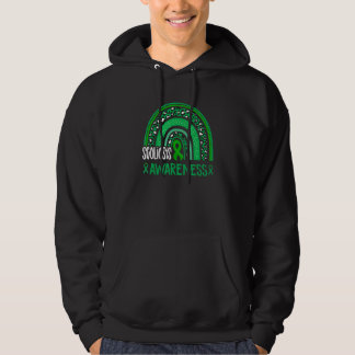 Leopard Rainbow Green Ribbon Scoliosis Awareness Hoodie