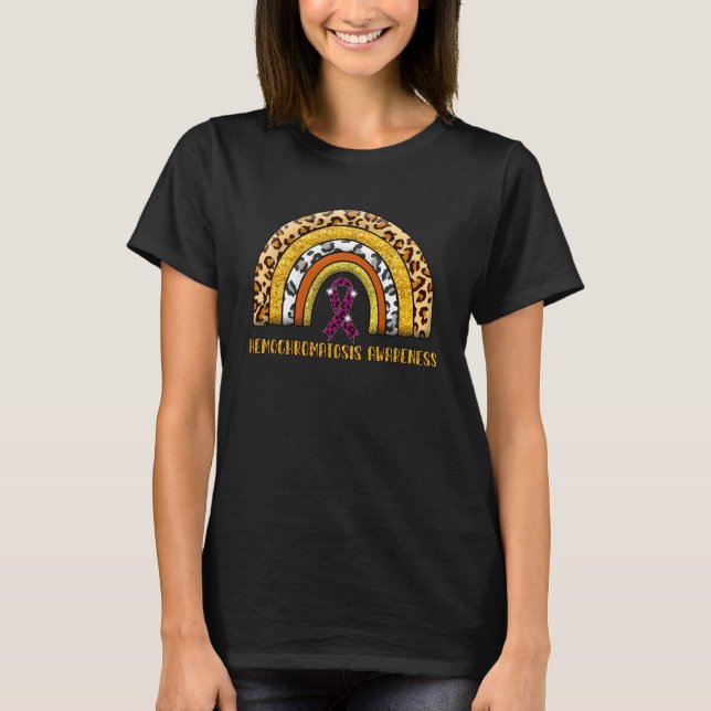Leopard Rainbow Hemochromatosis Warrior T-Shirt (Front)