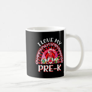 Leopard Rainbow I Love My Pre-k Gnome Teacher Vale Coffee Mug