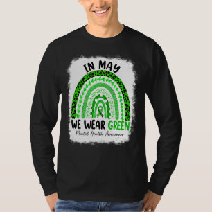Leopard Rainbow In May We Wear Green Mental Health T-Shirt