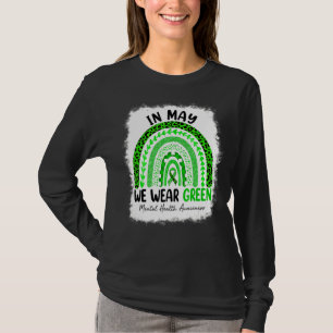 Leopard Rainbow In May We Wear Green Mental Health T-Shirt
