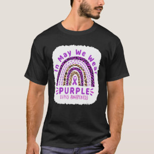 Leopard Rainbow In May We Wear Purple Lupus Awaren T-Shirt