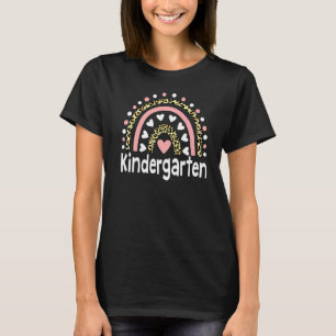 Leopard Rainbow Kindergarten Teacher First Day Of T-Shirt