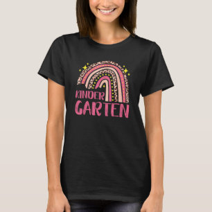 Leopard Rainbow Kindergarten Teacher Team Back To T-Shirt