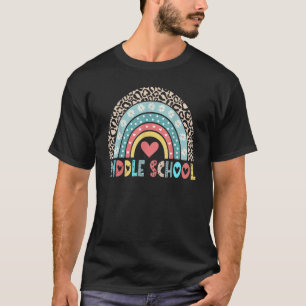 Leopard Rainbow Middle School Teacher First Day Of T-Shirt