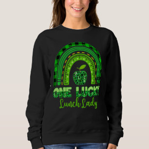 Leopard Rainbow One Lucky Lunch Lady Patricks Day Sweatshirt