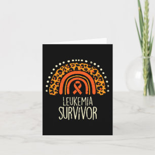Leopard Rainbow Orange Ribbon Survivor Leukaemia A Card