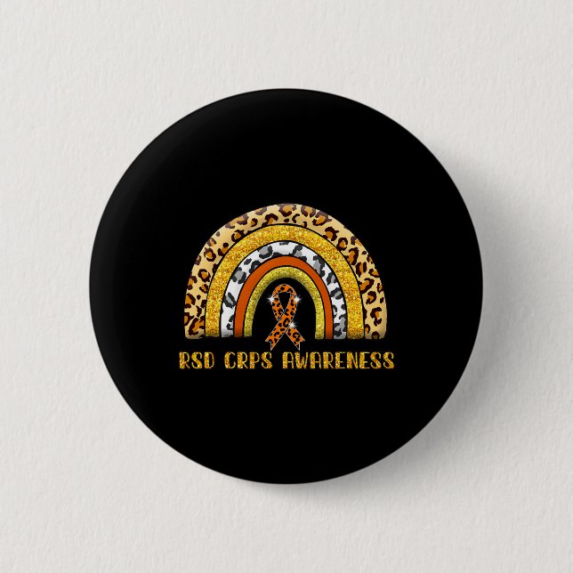 Leopard Rainbow Rsd Crps Warrior  2 Inch Round Button (Front)