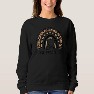 Leopard Rainbow Stethoscope Nurse Practitioner Nur Sweatshirt
