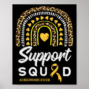Leopard Rainbow Support Squad Childhood Cancer Awa Poster
