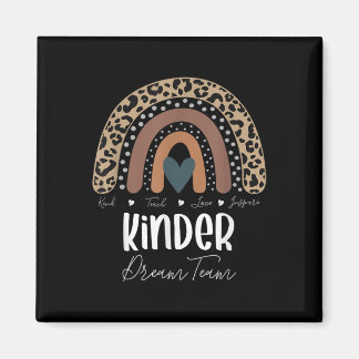 Leopard Rainbow Teacher Student, Kinder Dream Team Magnet