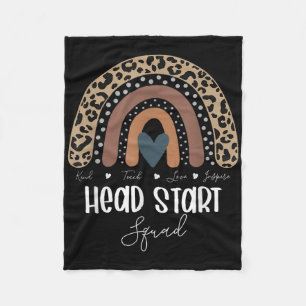 Leopard Rainbow Teacher Student, School Head Start Fleece Blanket