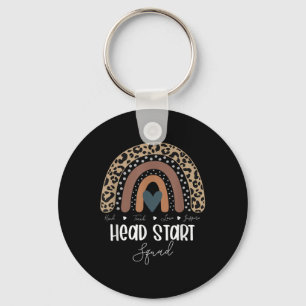 Leopard Rainbow Teacher Student, School Head Start Keychain