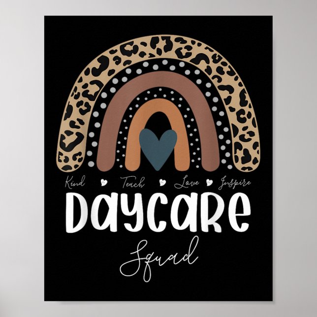 Leopard Rainbow Teacher Student, School Nanny Dayc Poster (Front)