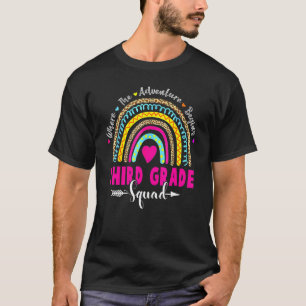 Leopard Rainbow Third 3rd Grade Teacher First Day T-Shirt