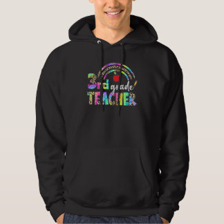 Leopard Rainbow Third Grade Teacher Squad Back To Hoodie