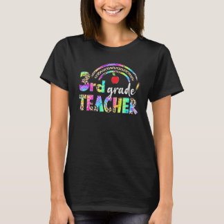 Leopard Rainbow Third Grade Teacher Squad Back To T-Shirt