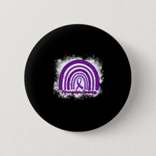 Leopard Rainbow Warrior Fibromyalgia Awareness  2 Inch Round Button