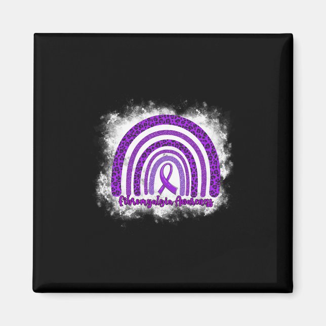 Leopard Rainbow Warrior Fibromyalgia Awareness  Magnet (Front)