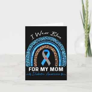 Leopard Rainbow Wear Blue For Mom Diabetes Card