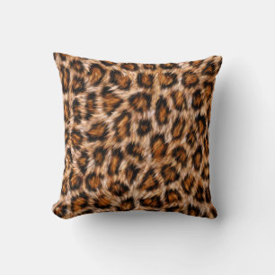 Leopard Real Skin Texture Pattern Throw Pillow