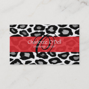 leopard; red business card