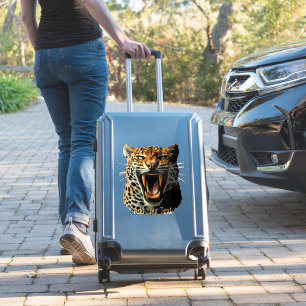 Leopard roaring attack head