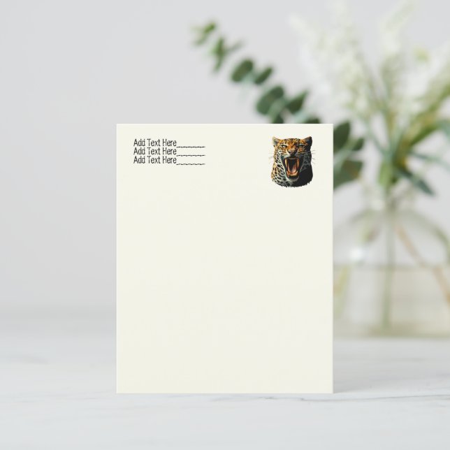 Leopard roaring attack head (Standing Front)