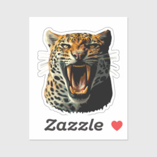 Leopard roaring attack head
