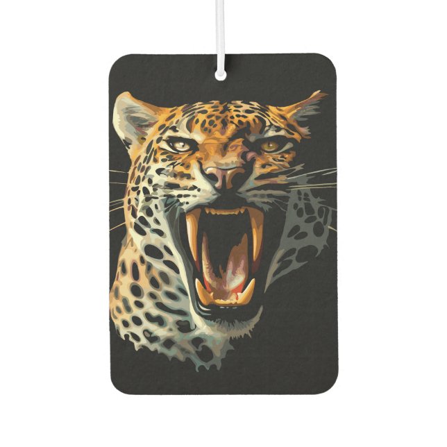 Leopard roaring attack head air freshener (Front)