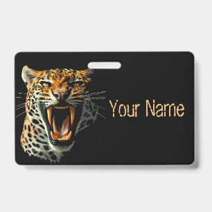 Leopard roaring attack head badge