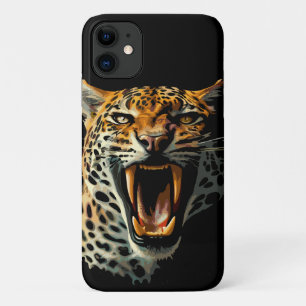 Leopard roaring attack head iPhone 11 case