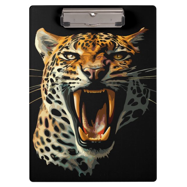 Leopard roaring attack head clipboard (Front)