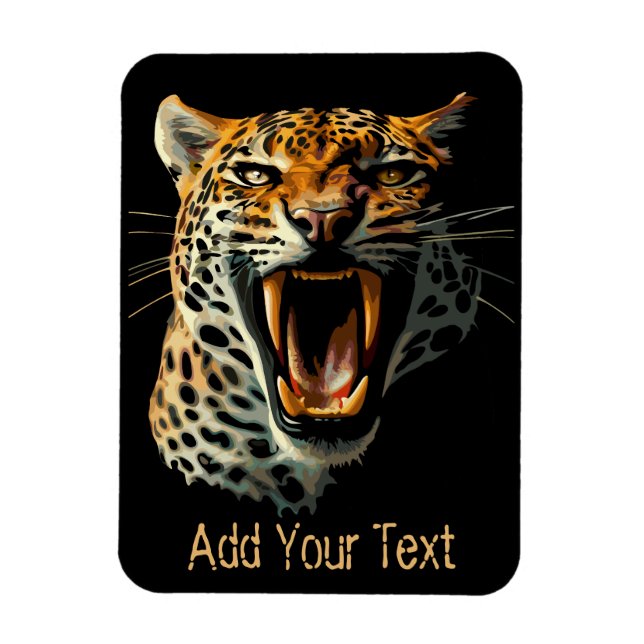 Leopard roaring attack head magnet (Vertical)