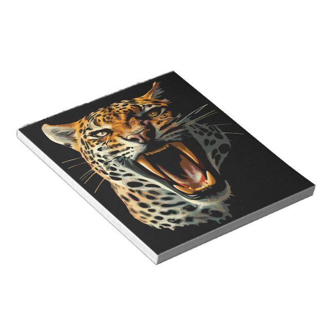 Leopard roaring attack head notepad (Angled)