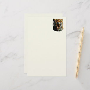 Leopard roaring attack head stationery