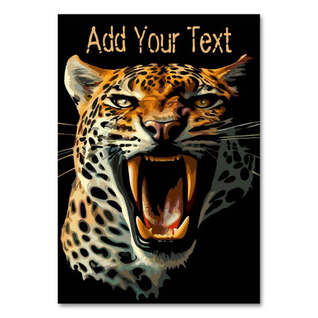 Leopard roaring attack head table number (Front)