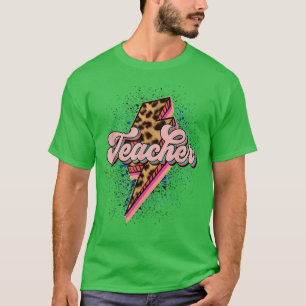 Leopard Rock Star Teacher Rocks And Roll Last Day T-Shirt