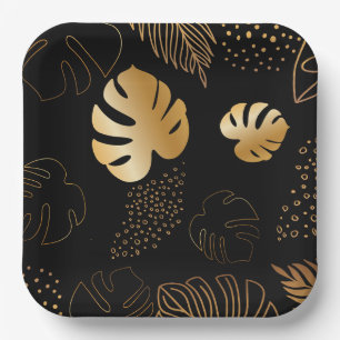 Leopard safari black plates