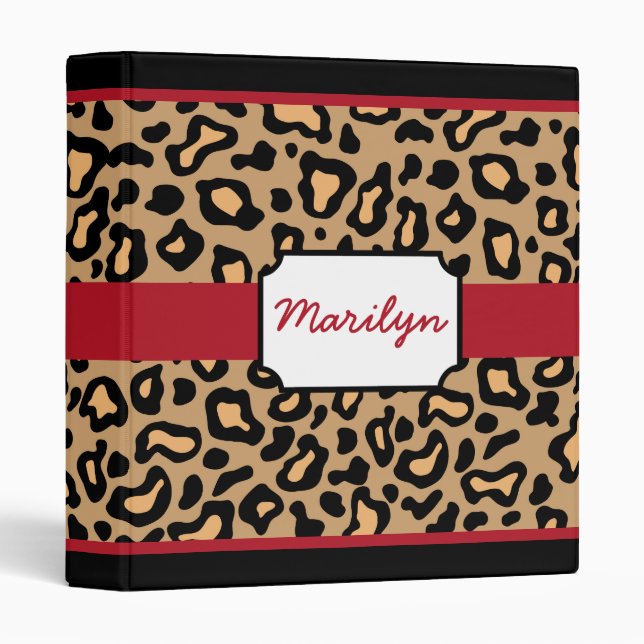Leopard School Office Scrapbook Binder Gift (Front/Spine)