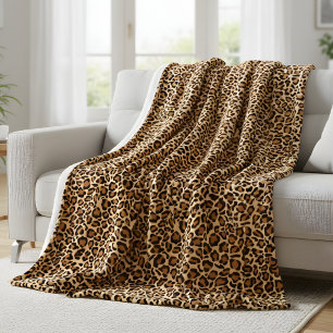 Leopard Seamless Pattern Fleece Blanket