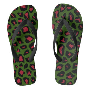 Leopard Seamless Pattern Flip Flops