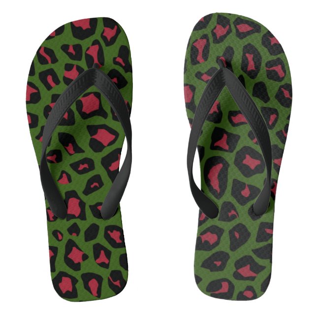 Leopard Seamless Pattern  Flip Flops (Footbed)