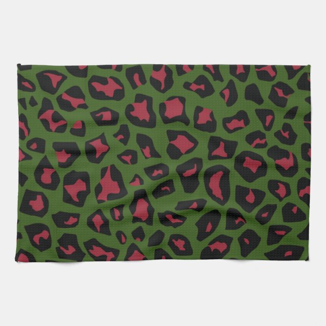 Leopard Seamless Pattern  Kitchen Towel (Horizontal)
