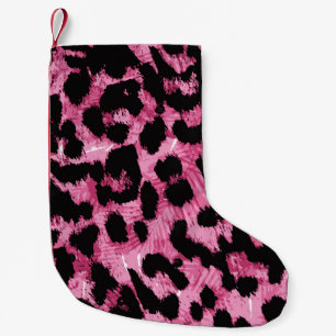 Leopard seamless pattern small christmas stocking
