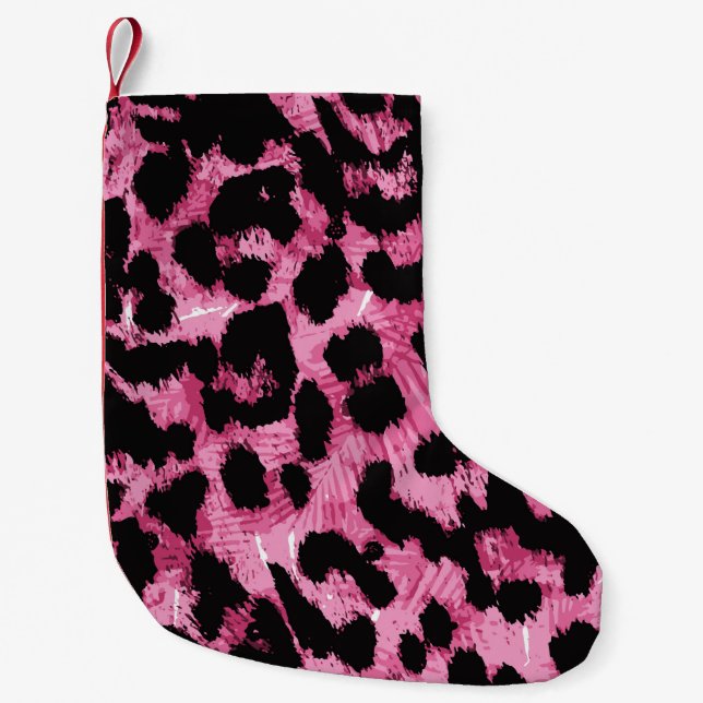 Leopard seamless pattern small christmas stocking (Front)