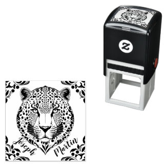 leopard self-inking stamp