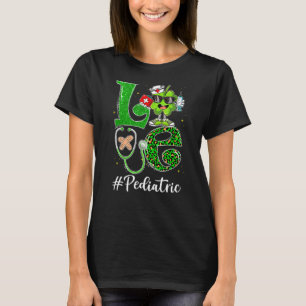 Leopard Shamrock Love Pediatric Nurse St Patricks  T-Shirt